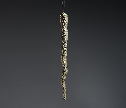 Фигурка декоративная сосулька на подвеске с отделкой из глиттера, 22,8 см, акрил, 1 шт.