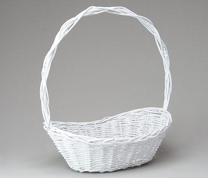 Корзина плетеная (ива), D50*35 H20 HH58 B31*21, 1 шт., белый
