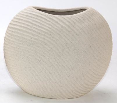 Ваза керамическая в стиле сканди, цвет песочный, 25*13,5*20 см.