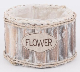 Кашпо деревянное 18H11 B18, 1 шт., выбеленный