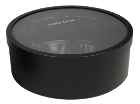 Коробка для цветов с прозрачным окошком 35*H13,5, 1 шт., черный