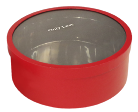 Коробка для цветов с прозрачным окошком 35*H13,5, 1 шт., красный