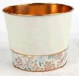 Декоративное кашпо "Цветочные кружева" D15XH13,5CM/B12, металл, св.розовый