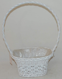 Корзина плетеная (ива), 33*26H19/55 B24*14, 1 шт., белый