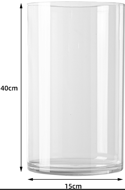 Пластиковая ваза для цветов, цилиндр, 15 см х 40 см., прозрачная