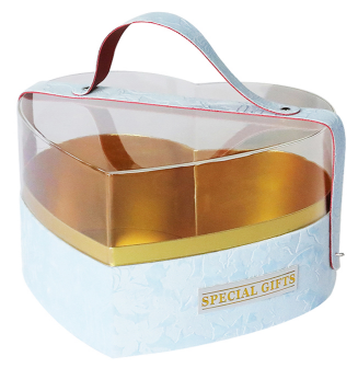 Коробка для цветов/подарков в виде сердца 25*23*14, 1 шт., св.голубой