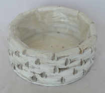 Кашпо деревянное 25H10, 1 шт., белый