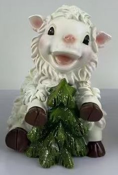 Декоративное новогоднее изделие овечка с елочкой, 6,5 см