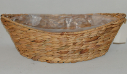 Кашпо плетеное (рогоз), 40*15H13/15 B30*11, 1 шт.,  натур.