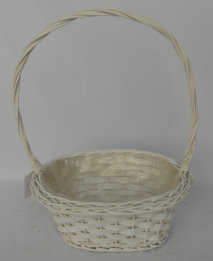 Корзина плетеная (ива), 35*27H15/47 B25*17, 1 шт., выбеленн.