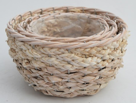 Набор кашпо плетеных (рогоз), 27H15, 22H13,18H12,3 шт., выбеленн.