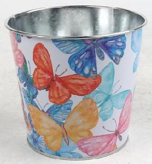 Декоративное кашпо "Красочные бабочки" D11XH11CM/B8,3, металл
