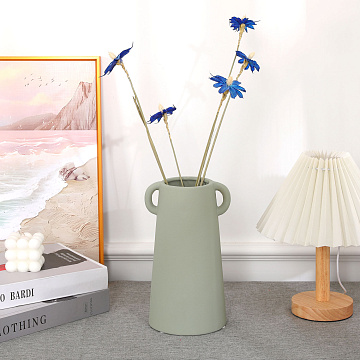 Ваза керамическая, цвет пастельно-зеленый, 13*11*23,2 см