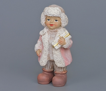 Декоративное новогоднее изделие Мальчик, 11 см, светло-розовый