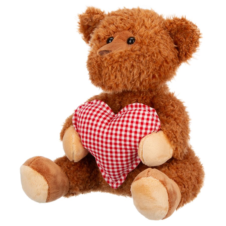 Игрушка мягконабивная ТМ "Relana" Мишка коричневый с сердцем, 24 см, в/п 25*23*23 см