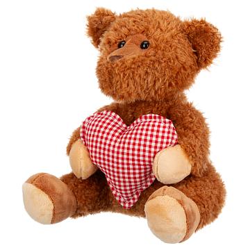 Игрушка мягконабивная ТМ "Relana" Мишка коричневый с сердцем, 24 см, в/п 25*23*23 см
