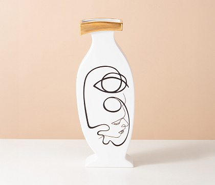 Керамическая декоративная ваза серия "Силуэт", 15,5*9*39 см