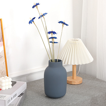 Ваза керамическая, цвет серый, 12,5*20 см