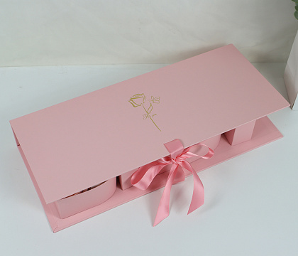 Коробка подарочная "I love you" 45,6×19,5×6,8H см, 1 шт., св.розовый