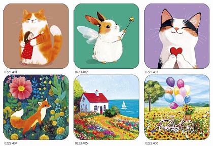 Набор открыток мини № 281, размер открытки 7х7 см. в наборе 120 шт.