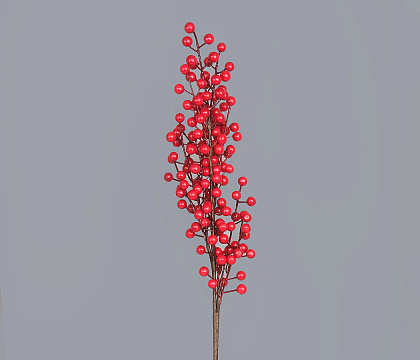 Ветка декоративная с ягодами, 72 см, 1 шт.
