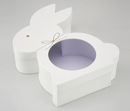 Коробка под цветы "Зайка" 22,5x28x8 см, 1 шт., белый