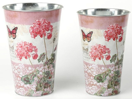 Набор декоративных кашпо "Розовый бриз" 16XH24CM B11, 14.5XH22.5CM B9.5, 2 шт., металл