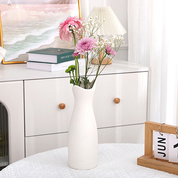 Ваза керамическая, цвет белый, 8*23,5 см