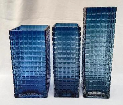 Ваза стеклянная D10 * H25 см, 1 шт., синий