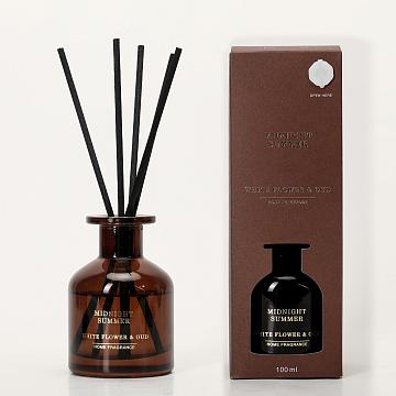 Ароматический диффузор с палочками 100 мл., White Flower & Oud/Белые цветы и уд