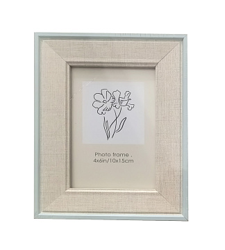 Фоторамка декоративная из МДФ со стеклом, цвет бело-голубой, 10x15 см