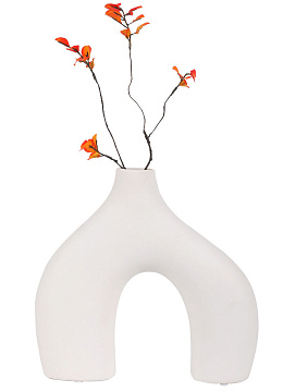 Ваза керамическая, цвет белый, 26*6*24 см