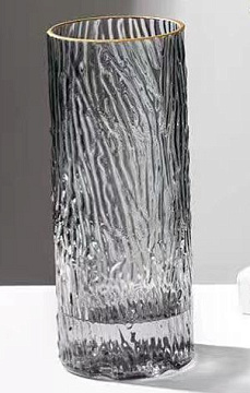 Ваза стеклянная 10*10 * H25 см, 1 шт, серый