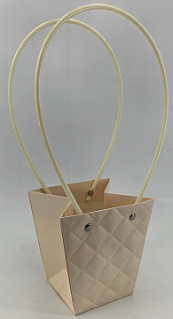 Пакет подарочный тисненый, 12*8*12.5 см., 10 шт./упак., жемчужный айвори