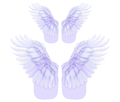 Упак. бумага "Крылья ангела", набор крыло L:50*37см + крыло S:33*22см, 10 наборов (20 шт) /упак, сиреневый