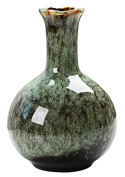 Ваза керамическая, цвет зеленый, 7,5*10,1 см