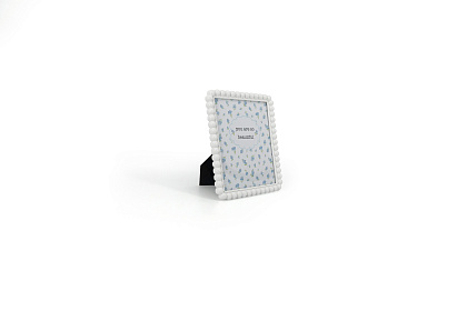 Фоторамка декоративная из эпоксидной смолы, серия "Бабл", цвет белый, со стеклом, 20x25 см