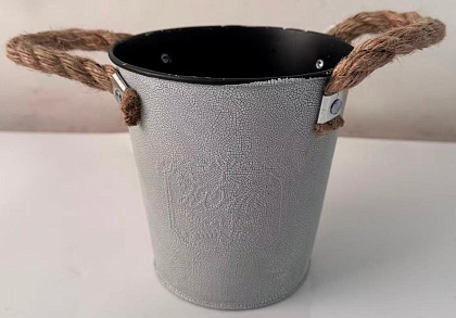 Кашпо металлическое 14*14*10 , 1 шт., белый