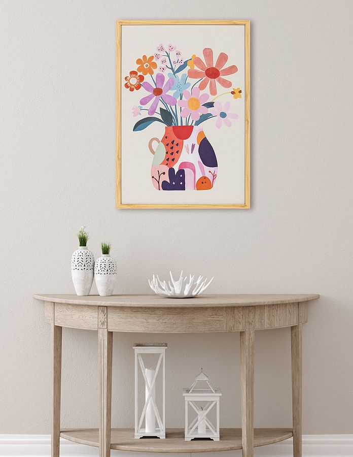 Постер "Солнечный букет", рама пластиковая со стеклом, 70x50x2,5
