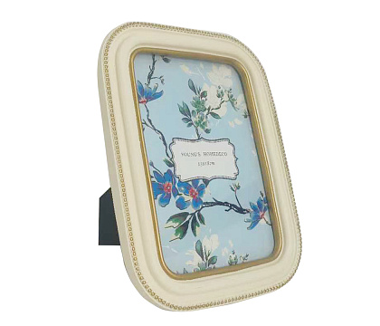 Фоторамка декоративная из эпоксидной смолы, цвет бело-золотой, со стеклом, 13x18 см