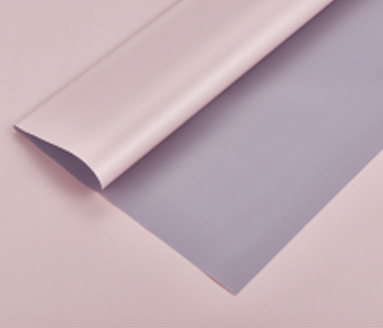 Упак. материал флористическая пленка "Лепестки роз", 60 мкр, 58 см х 10 м, бледно-розовый / св-серый