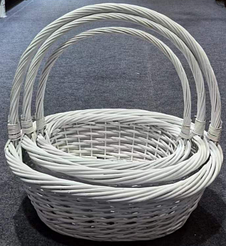 Н-р корзин (ива), 50*42 H19 HH48 B36*27, 43*34 H16 HH42 B32*22, 35*28 H14 HH38 B27*18, 3 шт.. Белый