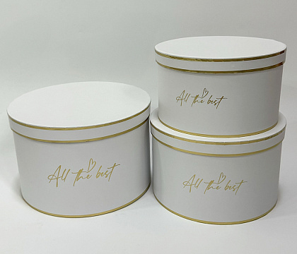 Набор коробок 24,8x16 см, 22,6x14 см, 20,5x12 см, 3 шт., белый