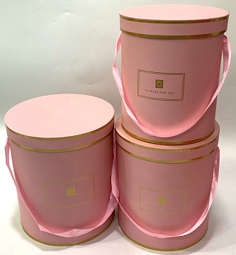  Набор коробок для цветов 24,5x28 см, 23x26 см, 21x24 см, 3 шт., св.-розовый
