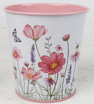 Декоративное кашпо "Цветочная нежность" D10XH10см B:D7.5 см, металл