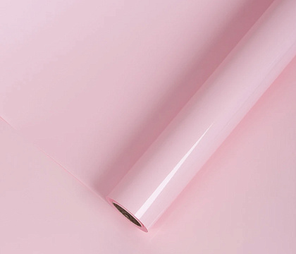 Упаковочный материал Лаковая пленка, 65 мкр, 58 см х 10 м, розовый