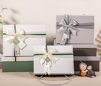 Набор коробок подарочных 29*21*9,5, 26*19*8, 23*17*6,5 см, 3 шт., зеленый