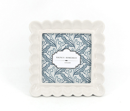 Фоторамка декоративная из эпоксидной смолы, серия "Арко Орео", со стеклом, 10x10 см