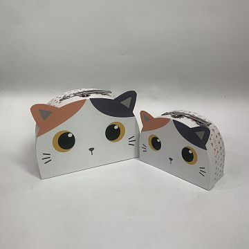 Набор коробок-сундучков "Мяу бокс" 28x24,6x9,2 см, 21x17x8,2 см, 2 шт., белый