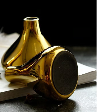 Ваза керамическая, хромированная, цвет золото, 12,5*17,5 см